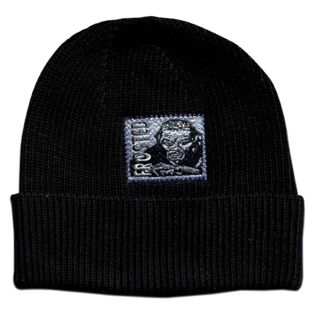 FROSTED embroidery beanie (black)