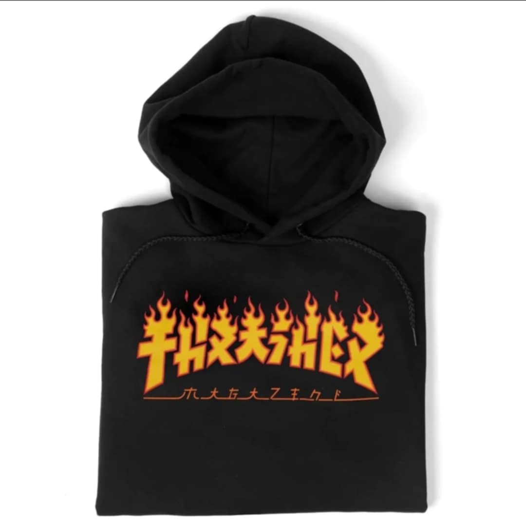 THRASHER godzilla flame  (black)