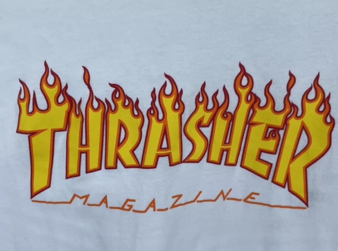 THRASHER logo (white)