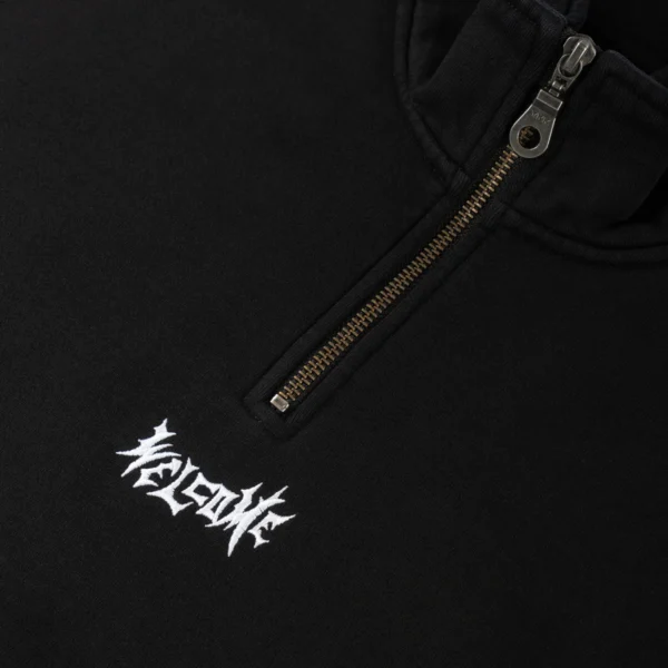 WELCOME vamp core embroidered quarter zip (black) - Image 2