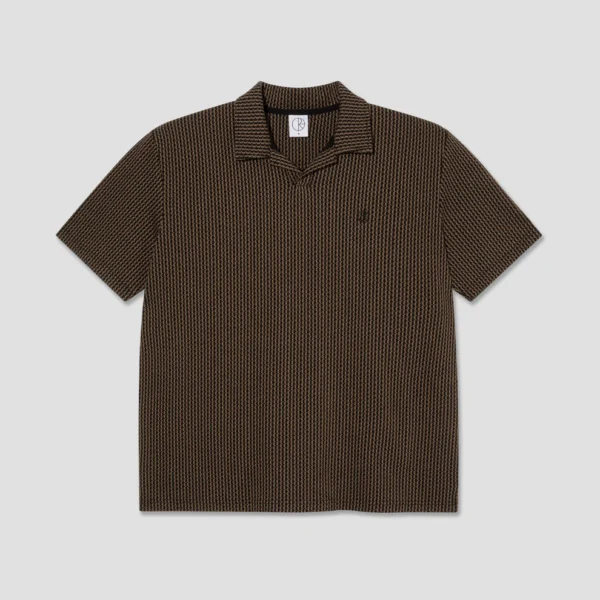 Polar - Serge polo shirt bouclé (brass black)